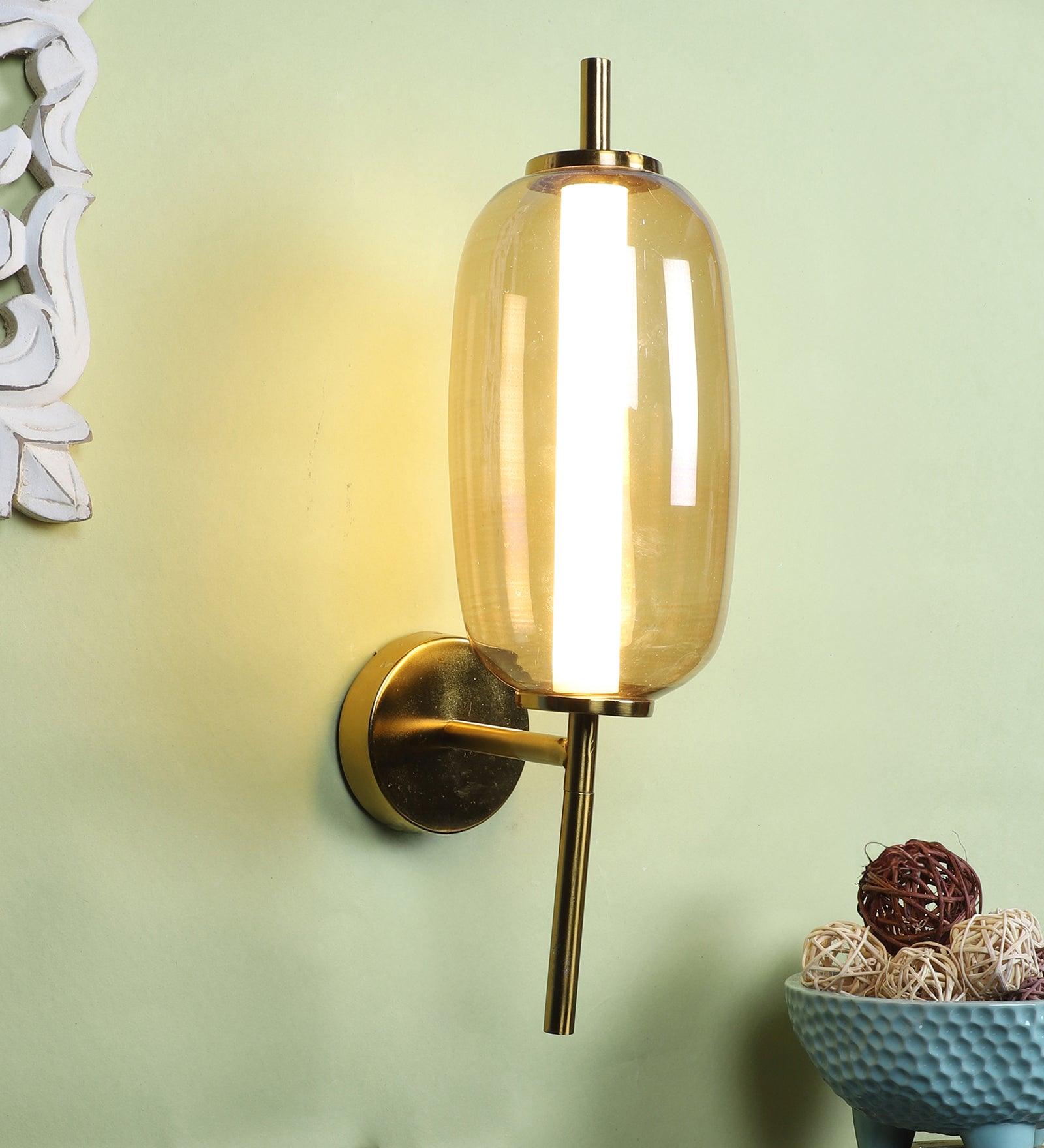 Antique Gold Metal Wall Light : Inbuilt LED