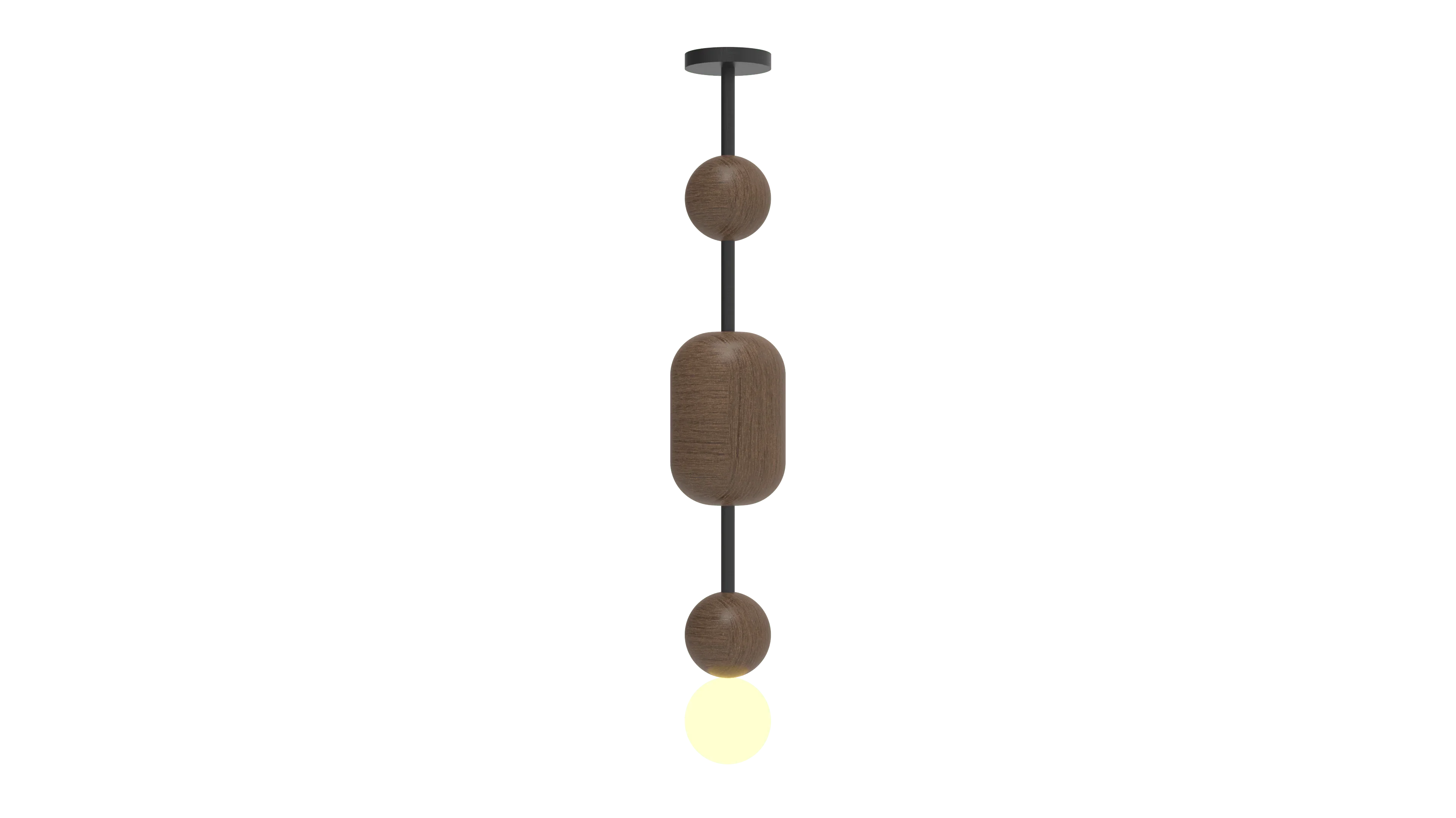 Orba Hanging Light | Solid Wood And Metal Pipe With Fitting Hardware