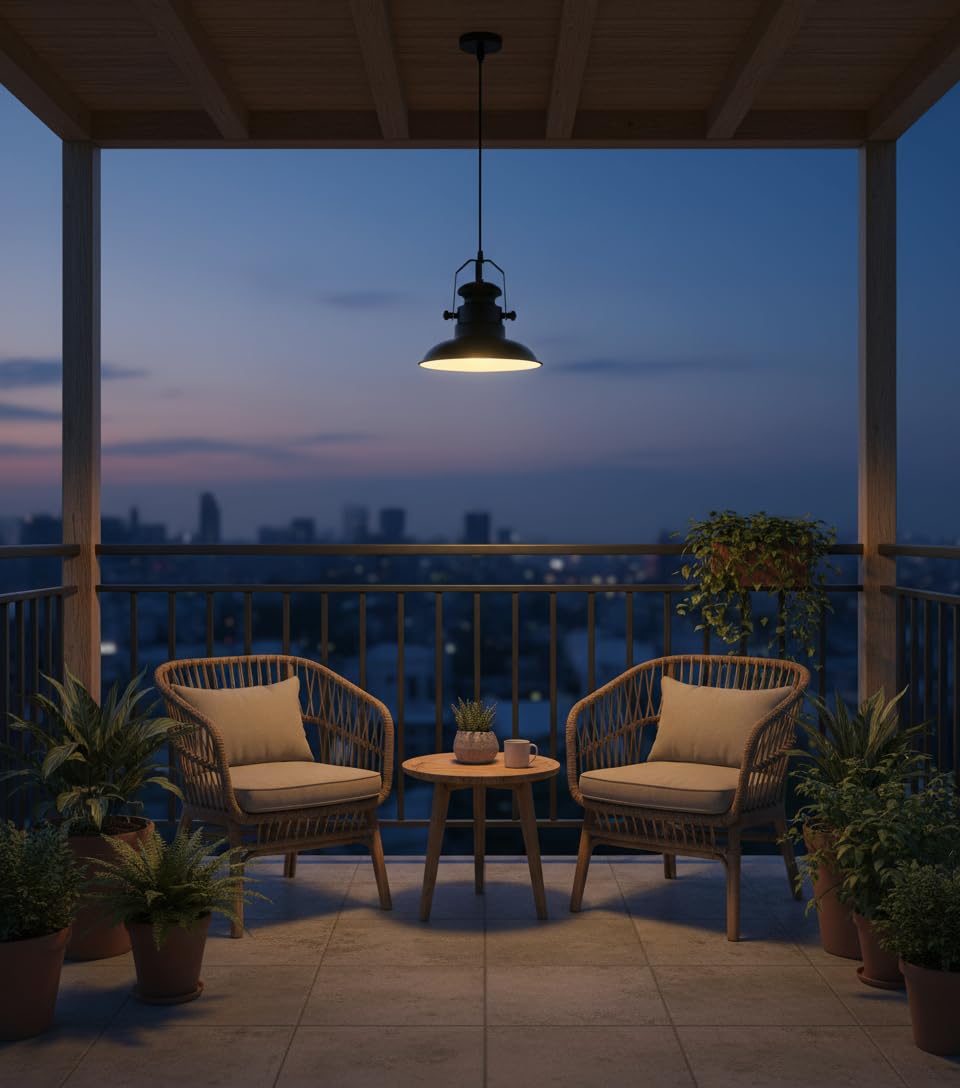 Sailors Metal Pendant Hanging Light Black Polished Hanging lamp for Indoor & Outdoor Usage| Ceiling Light for Cafes, Restaurants & Industrial Use