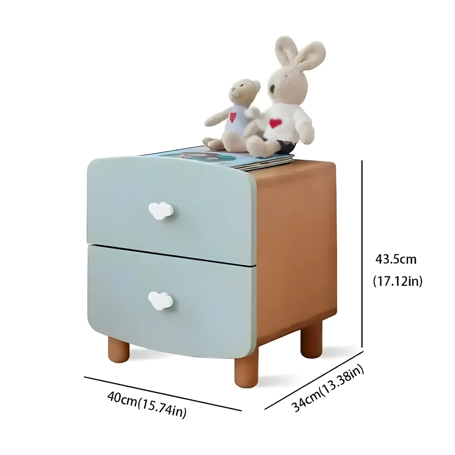 Decorative Charm Bedside Table with 2 Drawers Kids Furniture (Set OF 2)