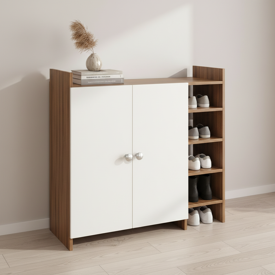 Shoe Rack Cabinet with Doors and Storage - Salosia
