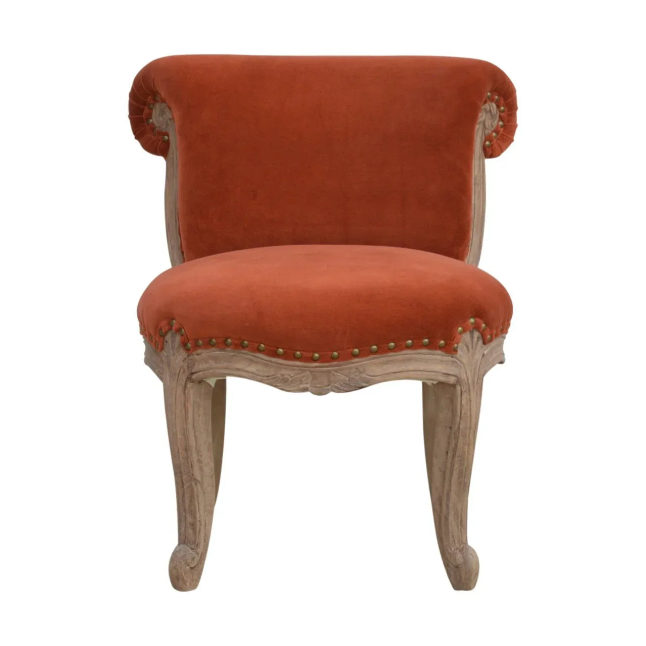 Copy of Velvet Accent Chair | Mango Wood Chair with Studded Design | Accent Chair for Living Room