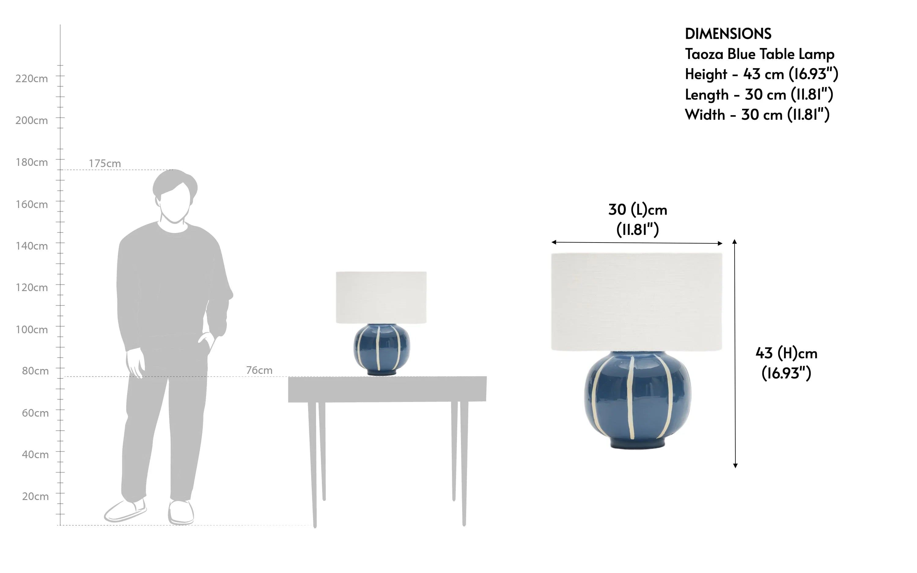 Taoza Blue Table Lamp