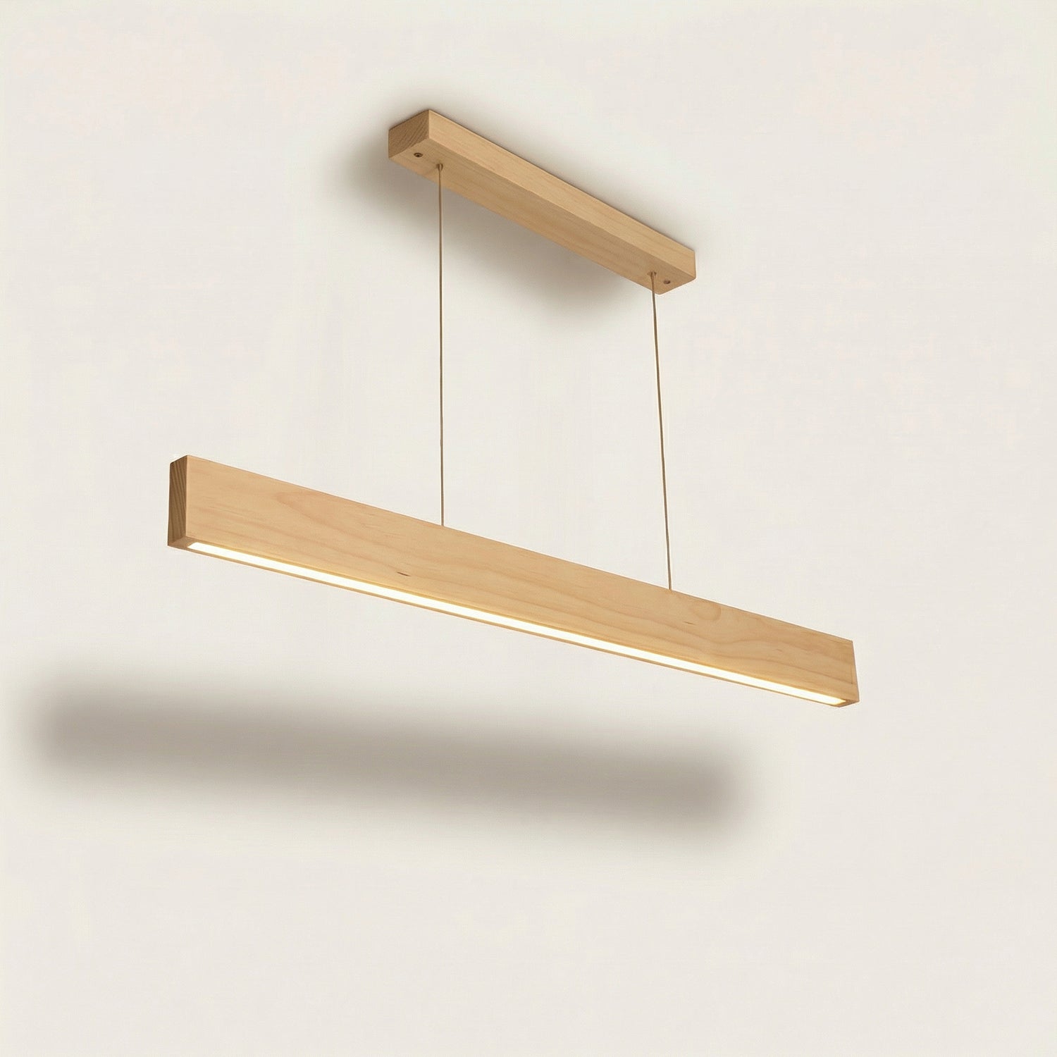 Slimline 48 Beige Wooden LED Hanging Lamp
