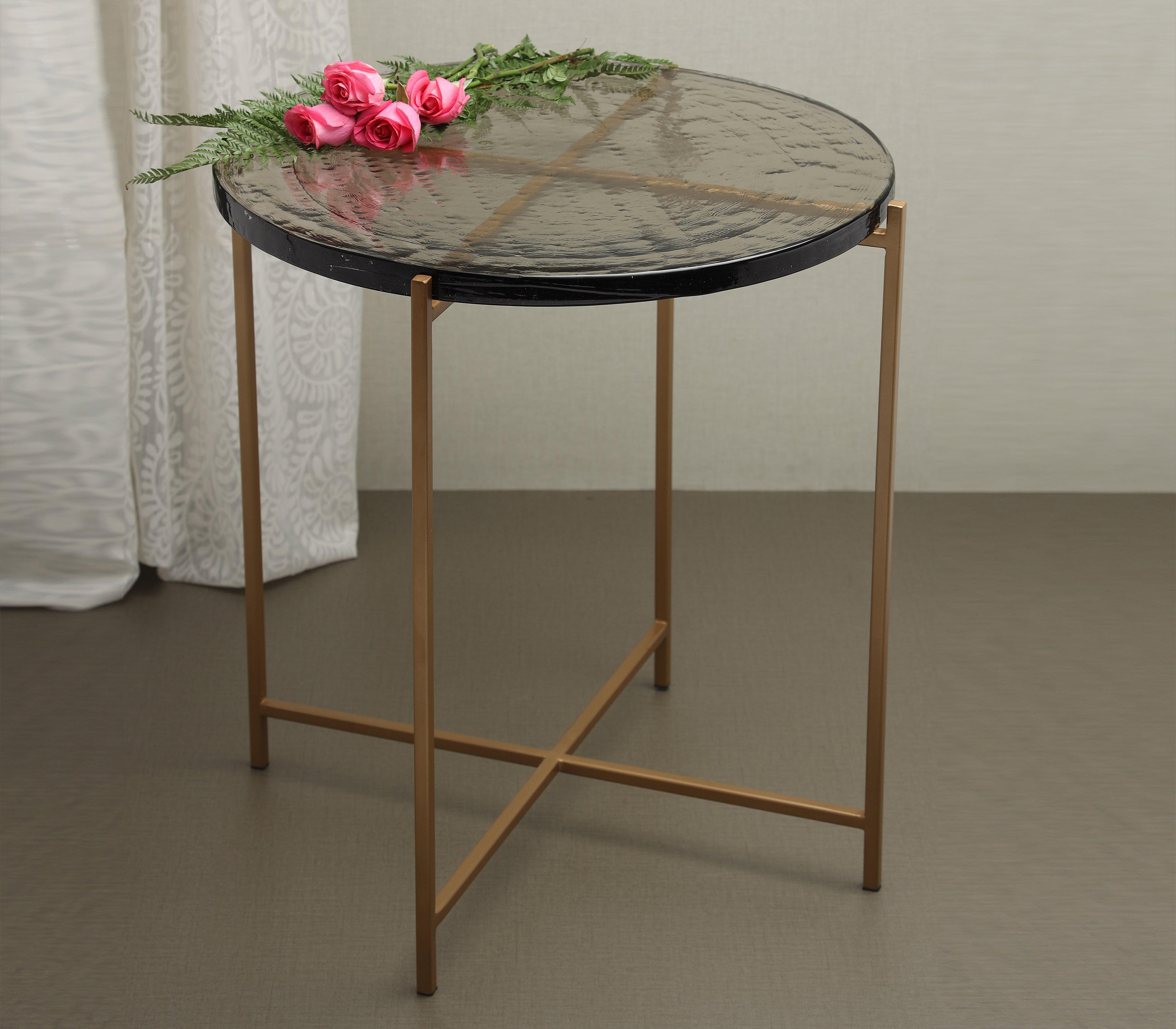Panoplay Side Table for Living Room | Decorative Glass Tea Table  | Designer End Table