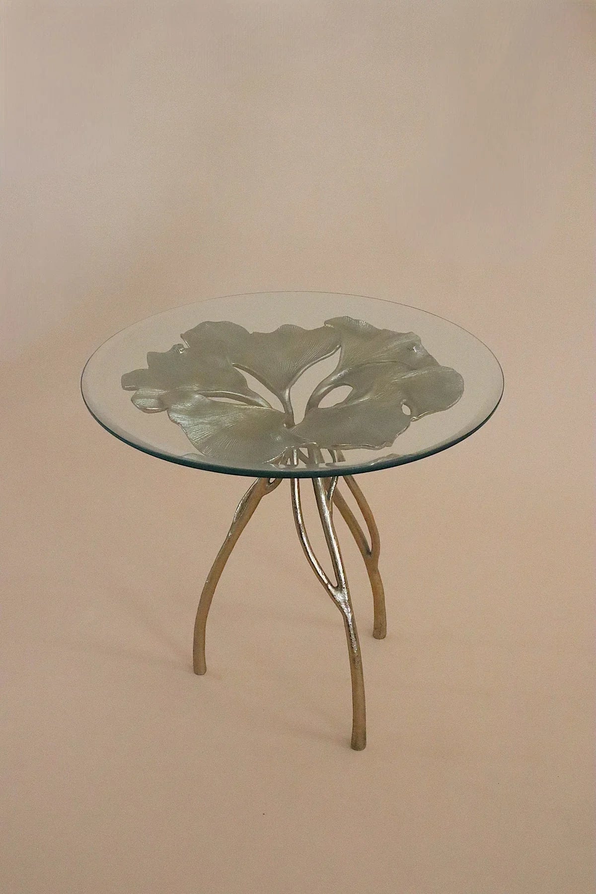 Grove Sculptural Coffee Table | Gold Botanical Accent Table for Modern Interiors