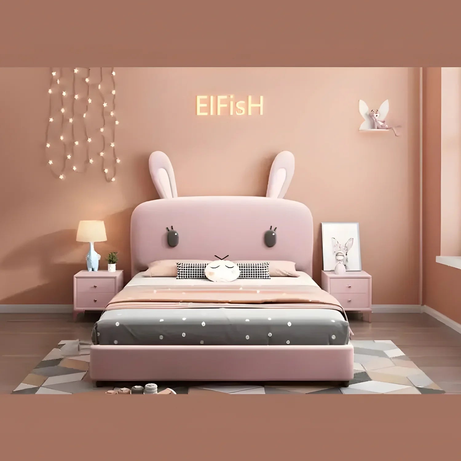 Modern Elegant Pikachu Design Queen Size Bed for Children