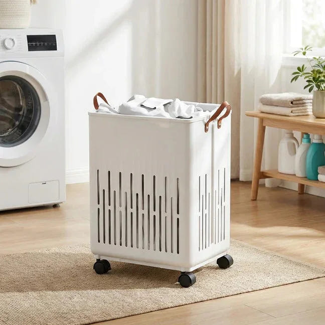 Foldable Laundry Basket with Wheels