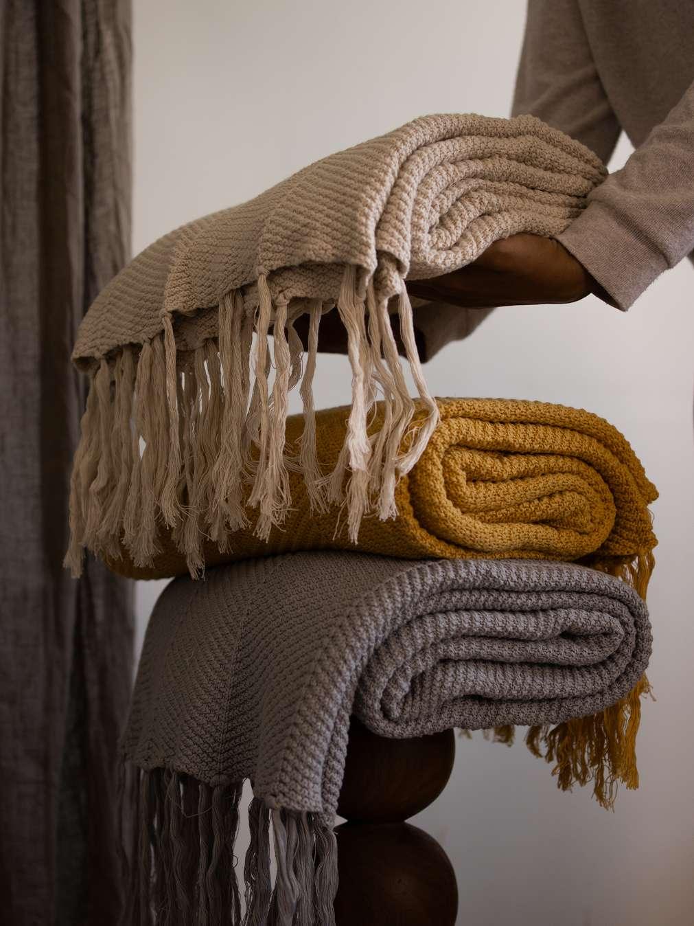 Sienna Cotton Knitted Throw