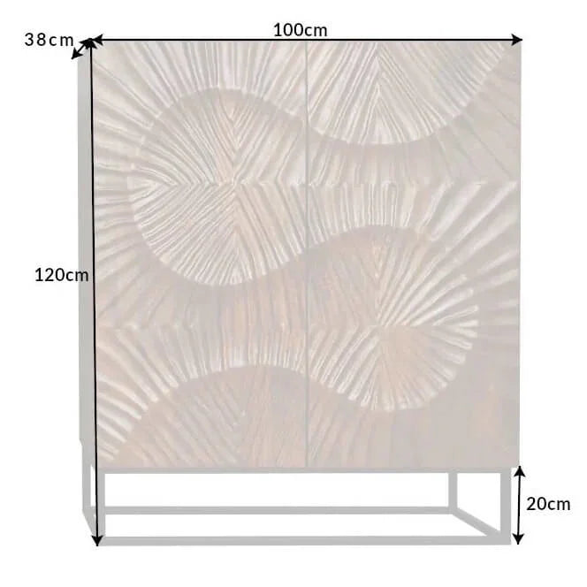 Wave Cabinet | Mango Wood and Metal