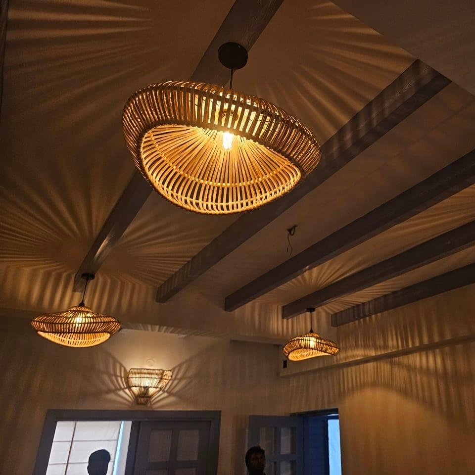 Alokik Handwoven Rattan Pendant Lamp | Sculptural Ambient Ceiling Light Lamp