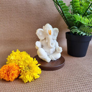 Pedestaled Ganesha Idol |  Marble Dust Ganeshji statue Religious Idols