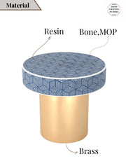 Inlay Round Side Table- Geo