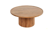 Kotaro Wooden Round Coffee Table | Solid Acacia Wood Center Table for Living Room