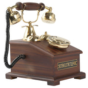 Handmade Vintage Telephone Ornament - Brass and Wood