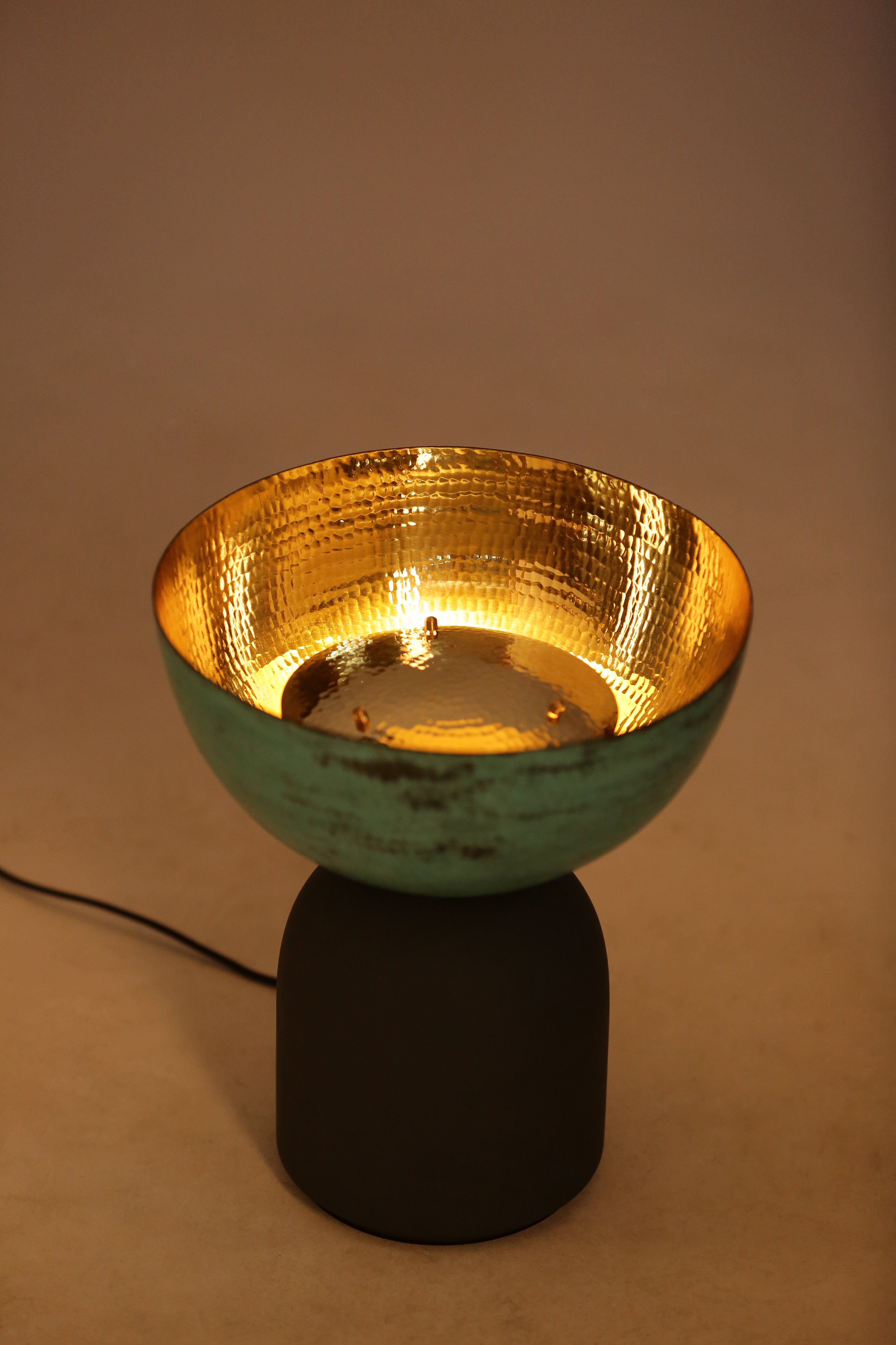 Goblet Uplighter | Brass And Wood