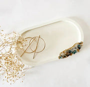 Concrete & Cyrstal Trinket White