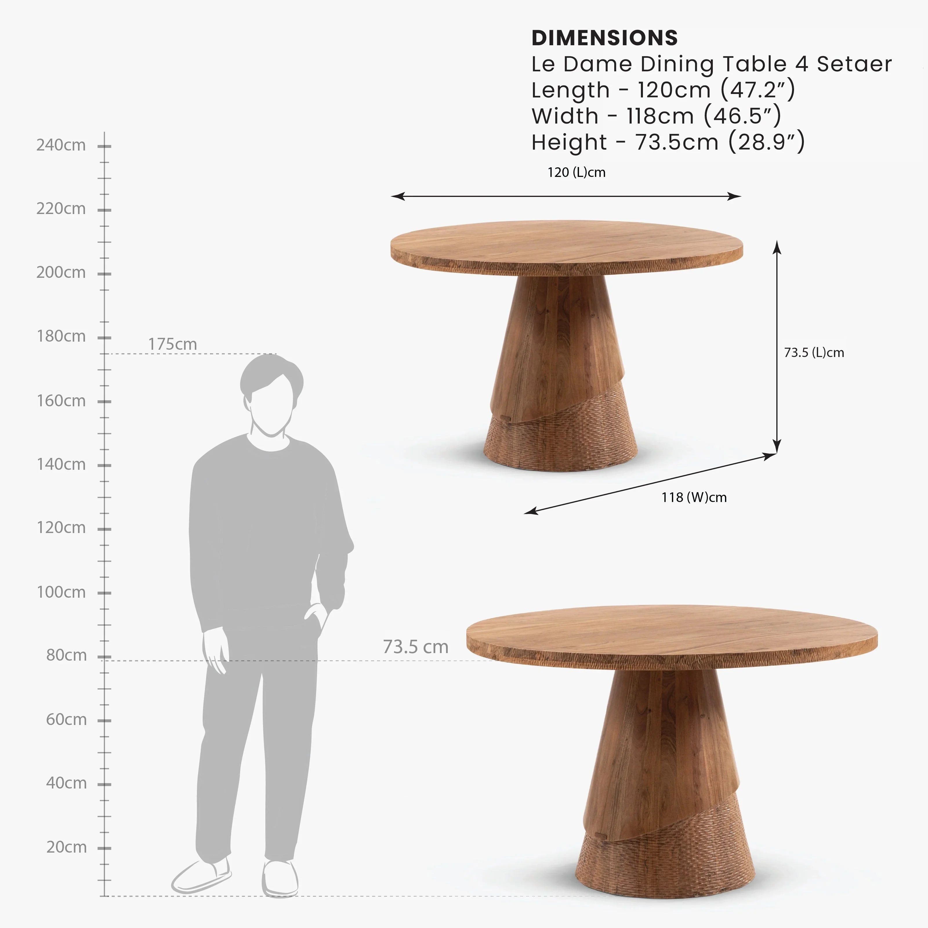 Le Dame Dining Table 4 Seater