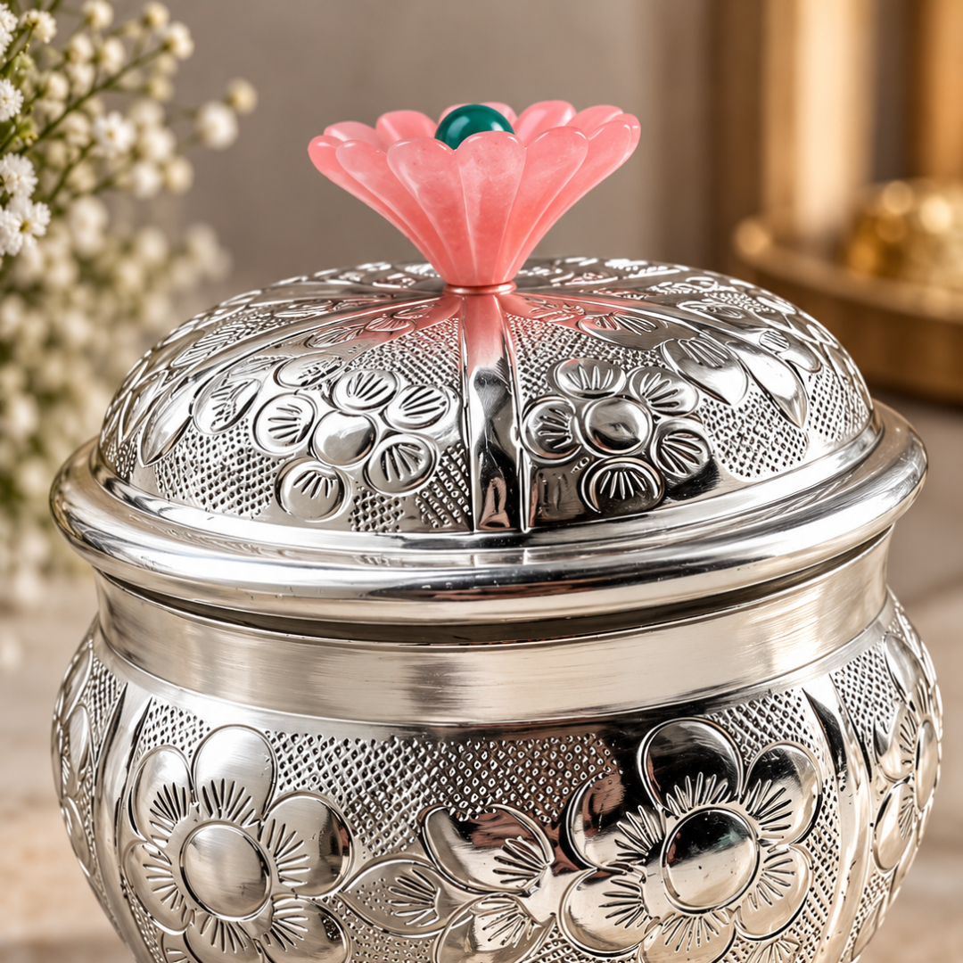 Silver-Plated Floral Trinket Box