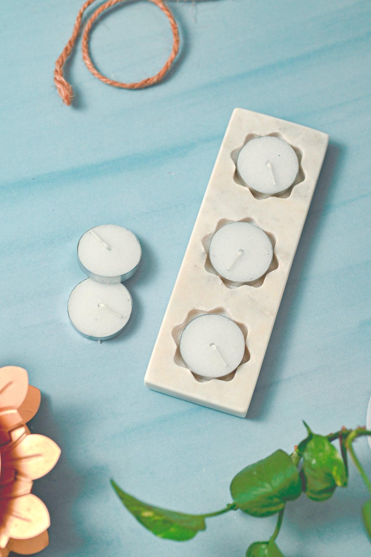 Design Marble Tea Light Holder Set of 2 | Candle Holder Stand