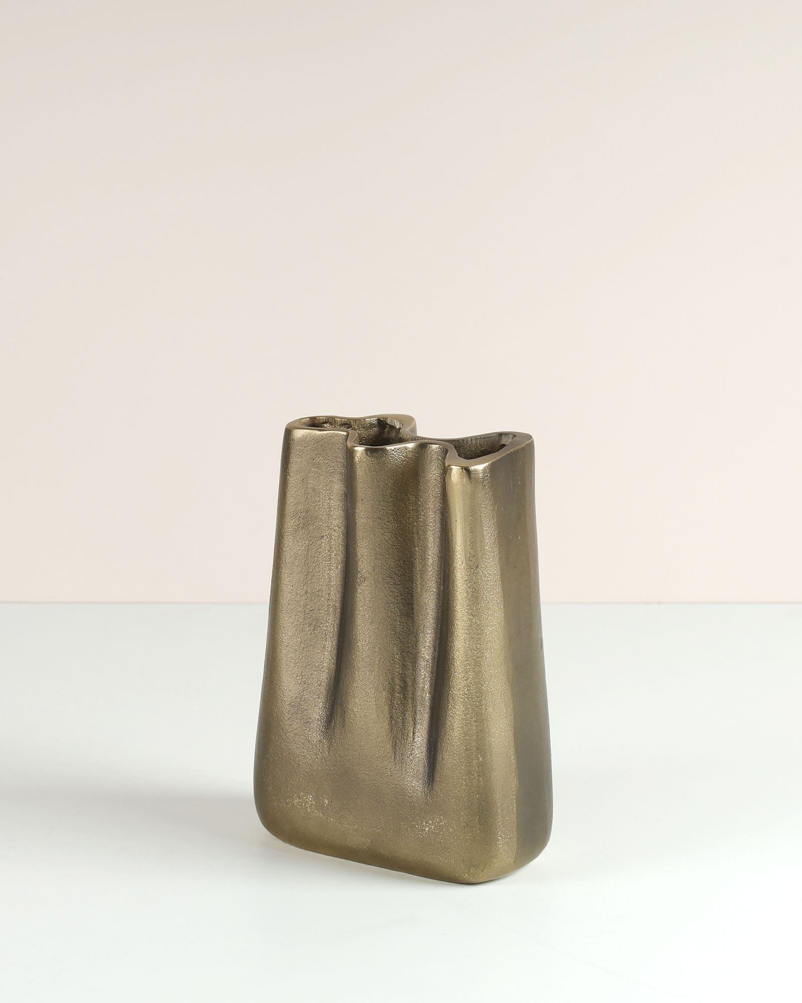 Peru Vase | Brass Antique Finish In Gold Color