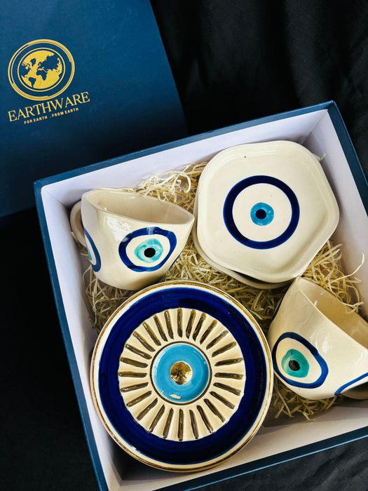 Evil Eye Cups & Saucer with Gift Box | Gift Hamper for Women