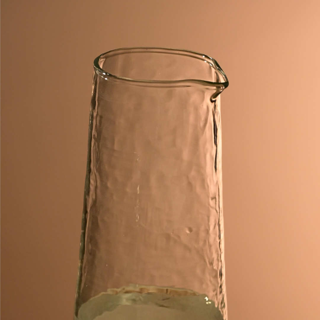 Frosted Hammered Glass Carafe