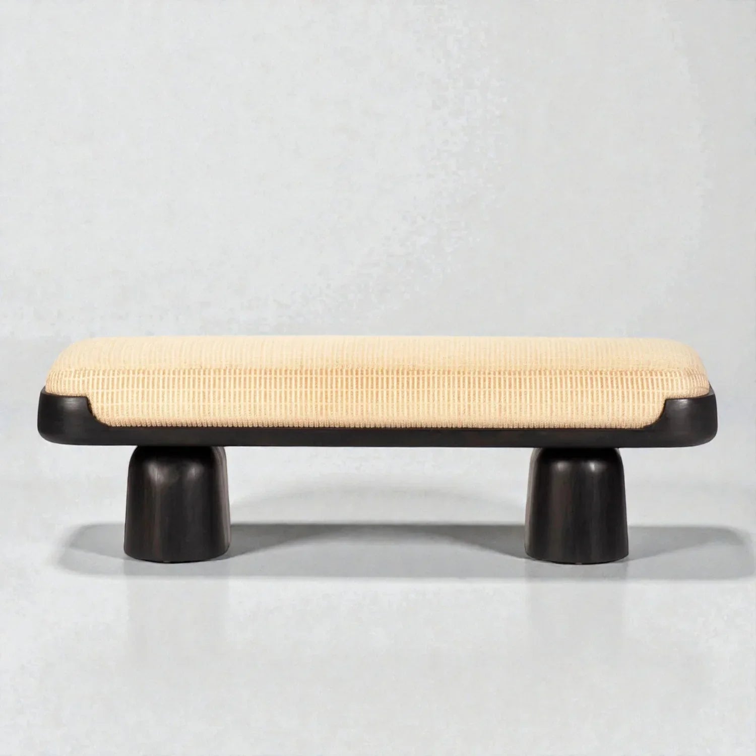Edgeon Teak Wood & Fabric Upholstery Bench