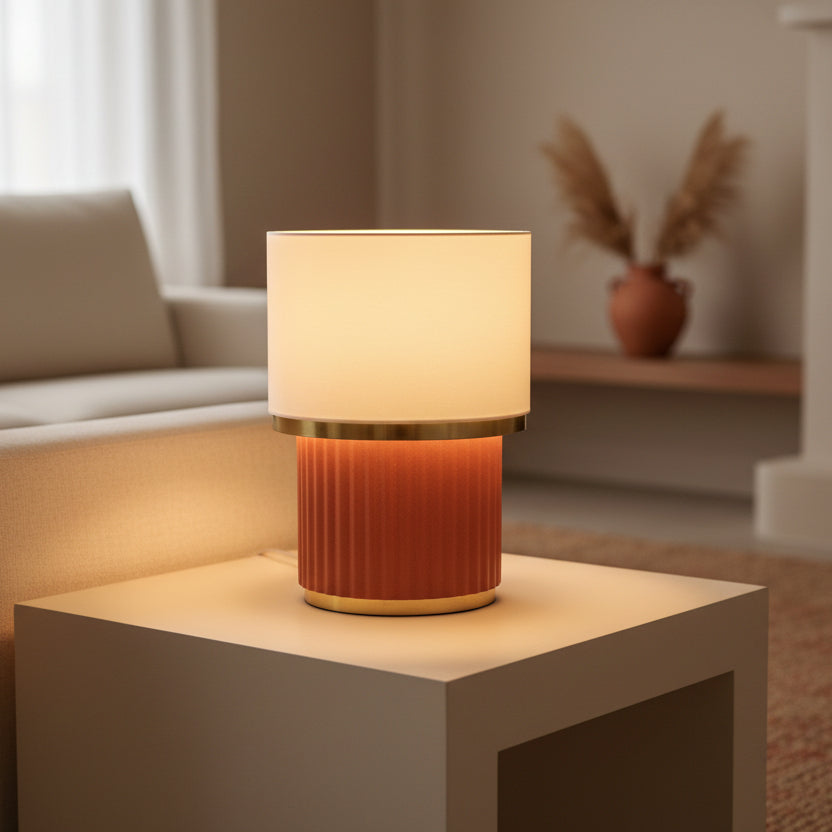 Modern Burgundy Table Lamp for Living Room | Study Lamp