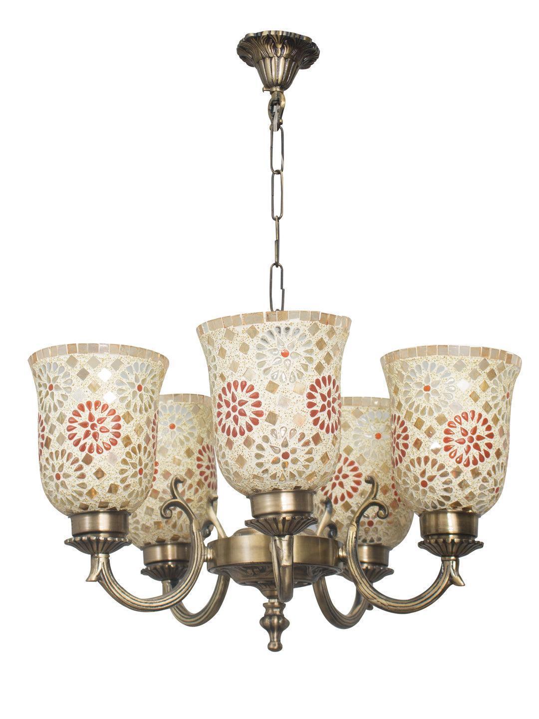 Small Tilak U Arm 5 Lamp Light Chandelier