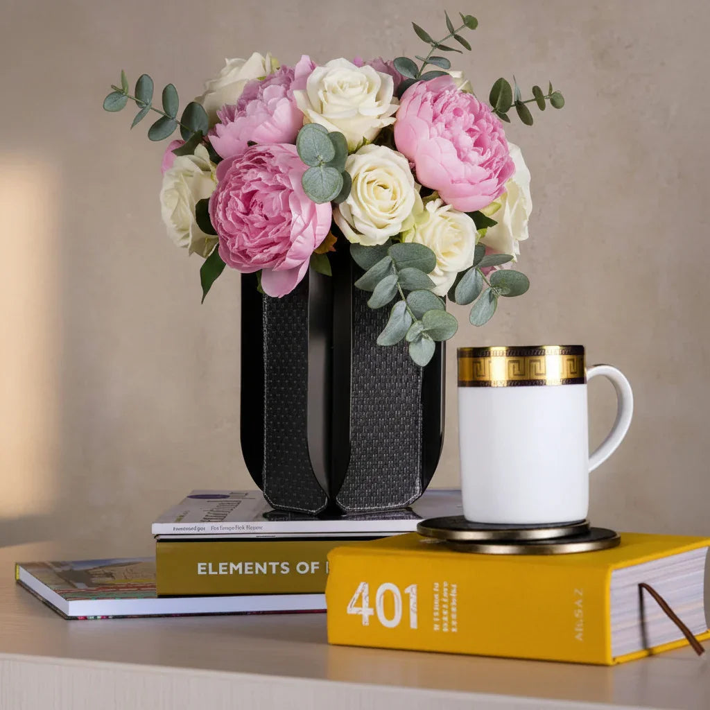 Geometric Smoke Grey Flower Vase | Luxury Decorative Vase for Modern Home Décor