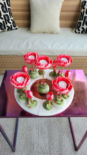 Fuchsia Peony Candle Stand