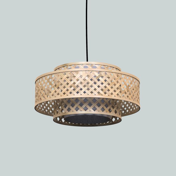 Orbit Pendant Lamp: Bamboo Hanging Lamp | Cafe Lighting | Asian Restaurants Decor [45cm/18in Dia]
