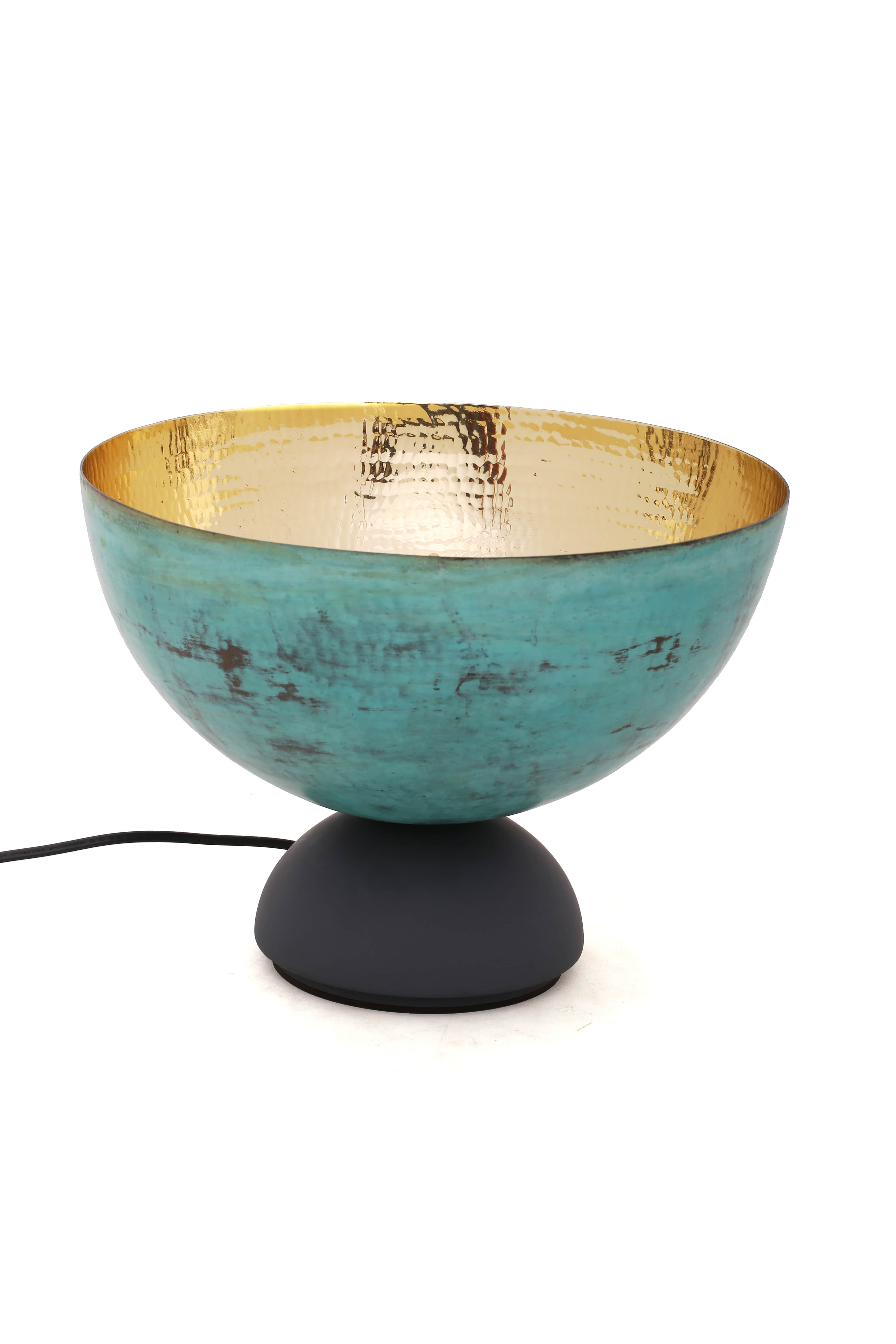 Goblet Uplighter | Brass And Wood