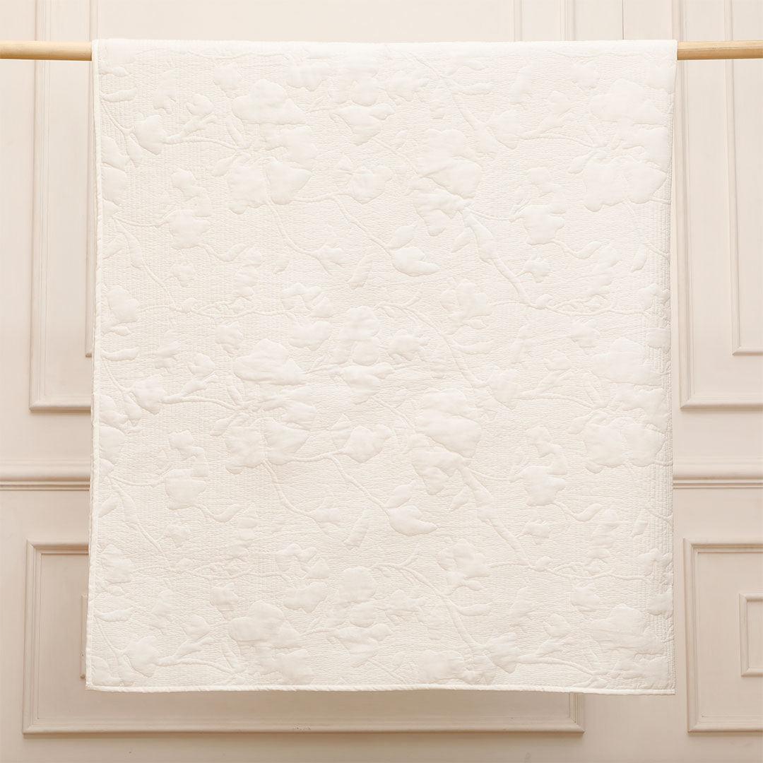 Adara Off-White Bedspread | Cotton Voile