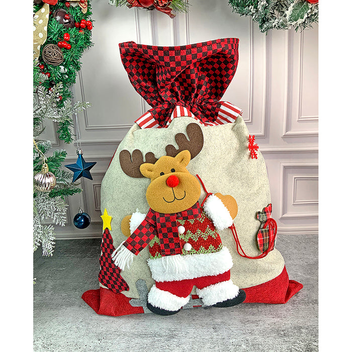 Knitted Christmas Sack for Christmas Gifts and Home Décor