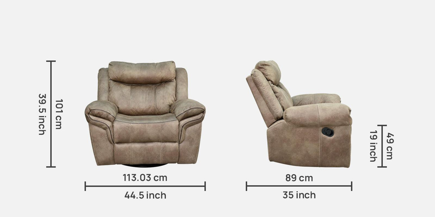 Comfort Royal Manual Recliner In Beige & Brown Colour