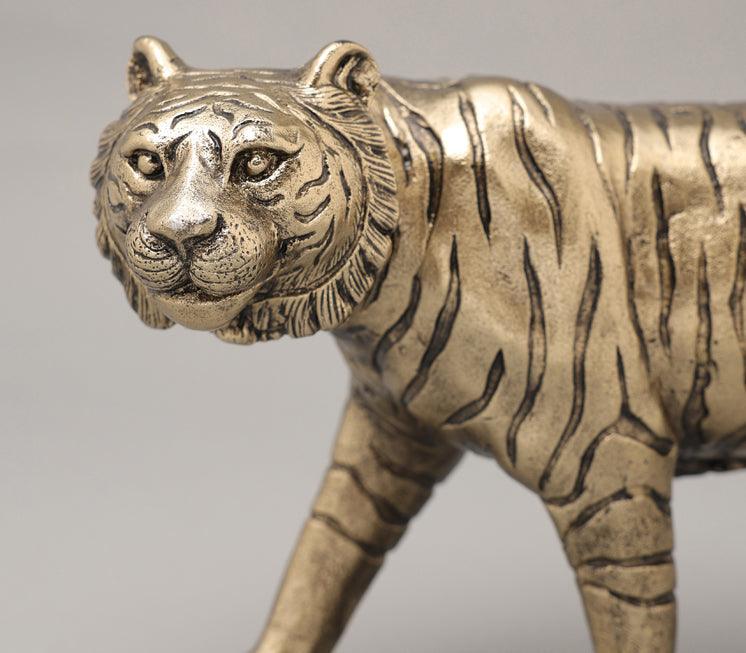 Tiger Sculpture | Antique Gold Finished