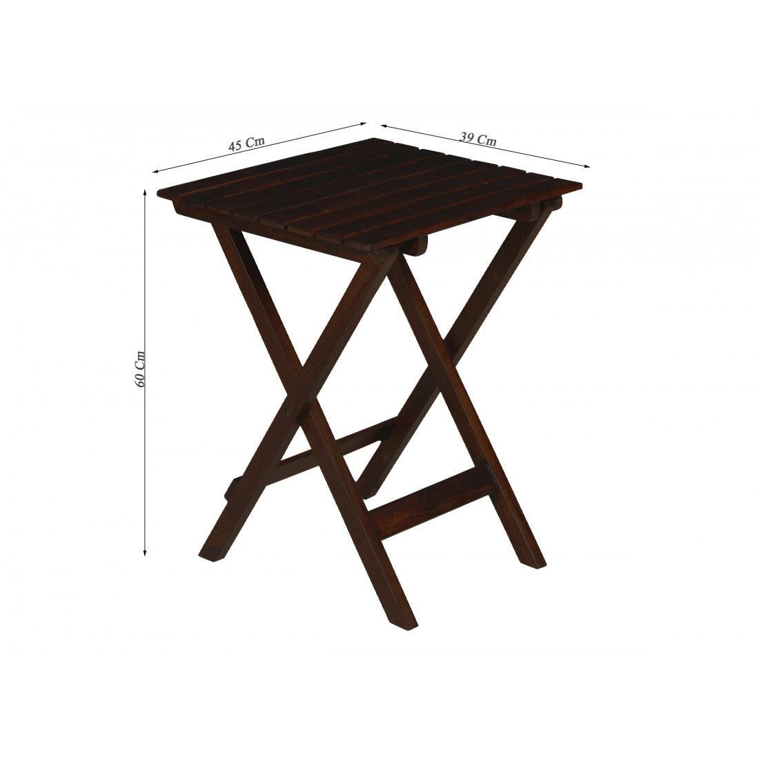 Latt Folding Table | Sheesham Wood Portable Side Table | Patio Table