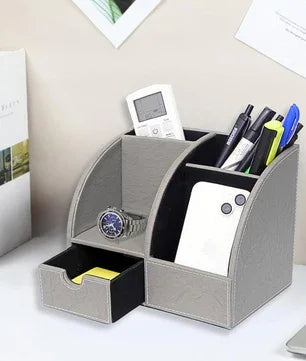 Leather Desk Organizer | Multi-Function Office Desk Organizer | Pen Stand for Office Desk