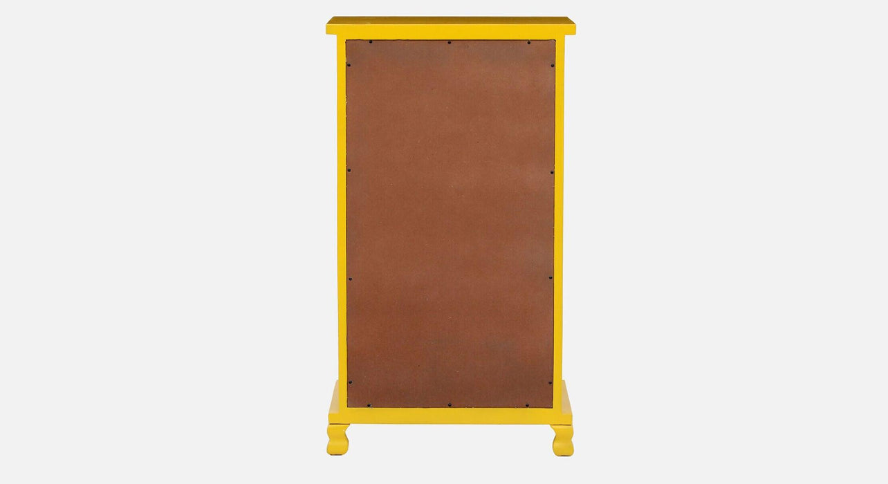 Yellow & Black Metal Wood Cabinet