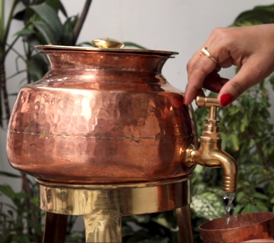 Copper Water Dispenser Set