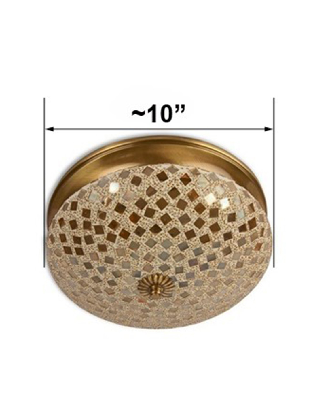 Golden Mosaic Brass Ceiling Light - Large