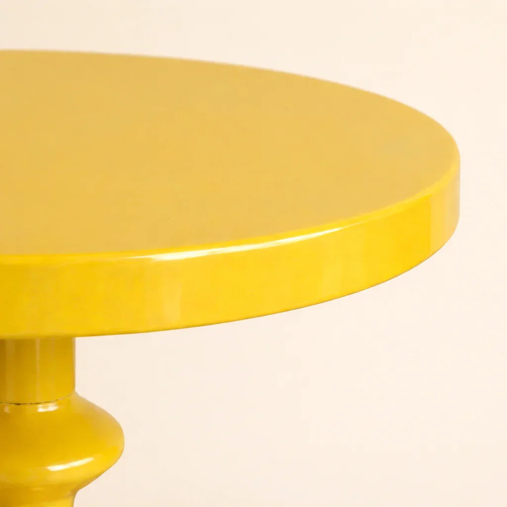CIRCA Marigold Iron Pedestal Accent Table – Modern Round Side Table