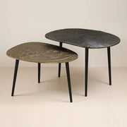 Belem Nesting Table Set of 2 | Modern Aluminium Side Tables with Bronze & Gold Finish
