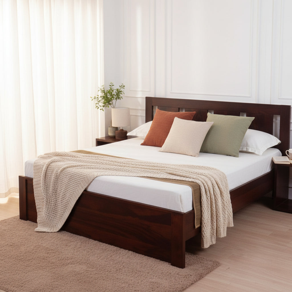 Solid Sheesham Wood Non Storage Bed | Celeste