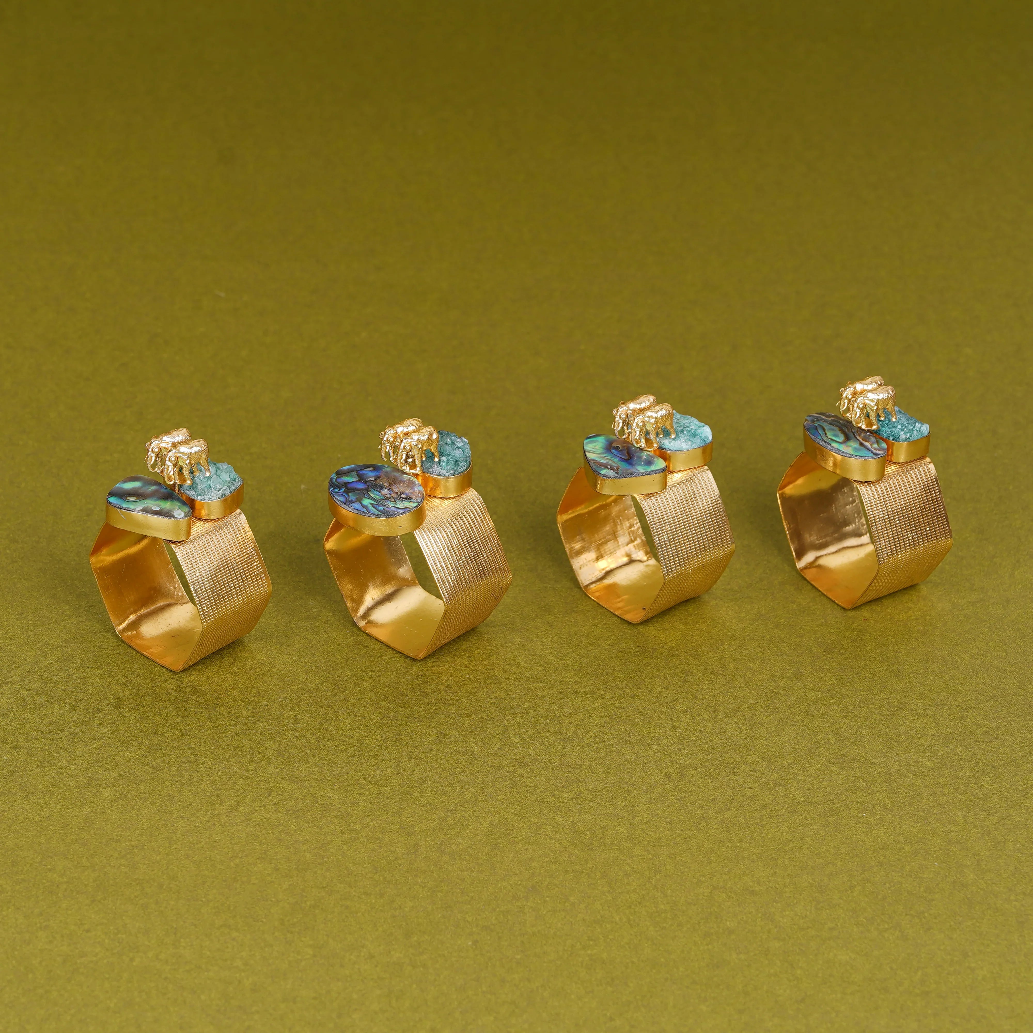 Napkin Ring On Druzy And Elephant