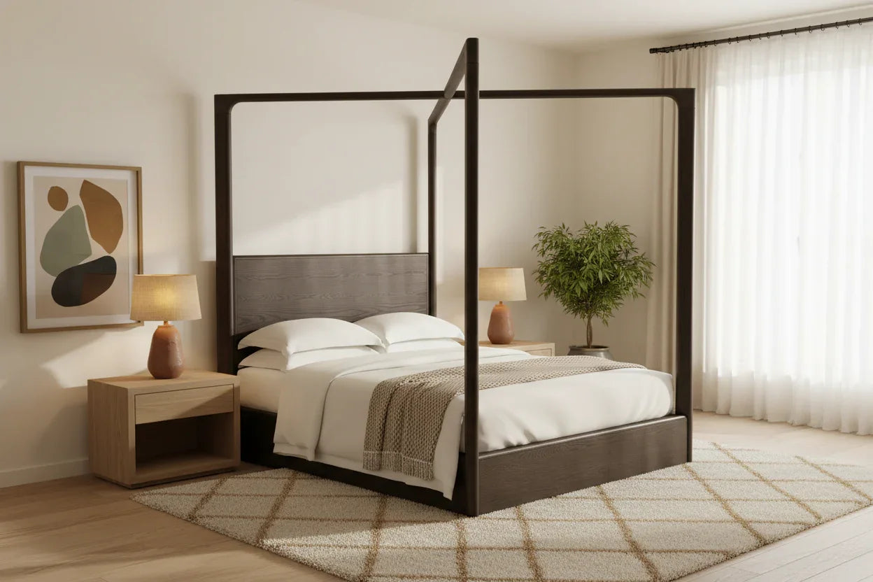 Tavora Solid Ash Wood King Size Bed