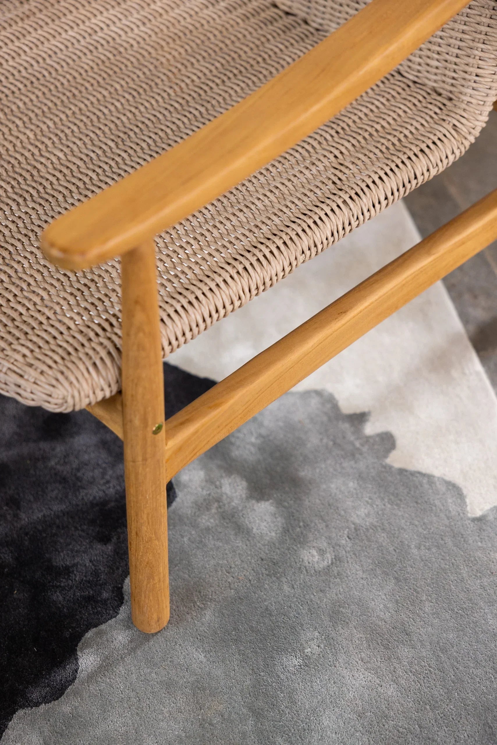 Malta Lounge Chair | Luxury Teakwood & Rattan Arm Chair for Living Room