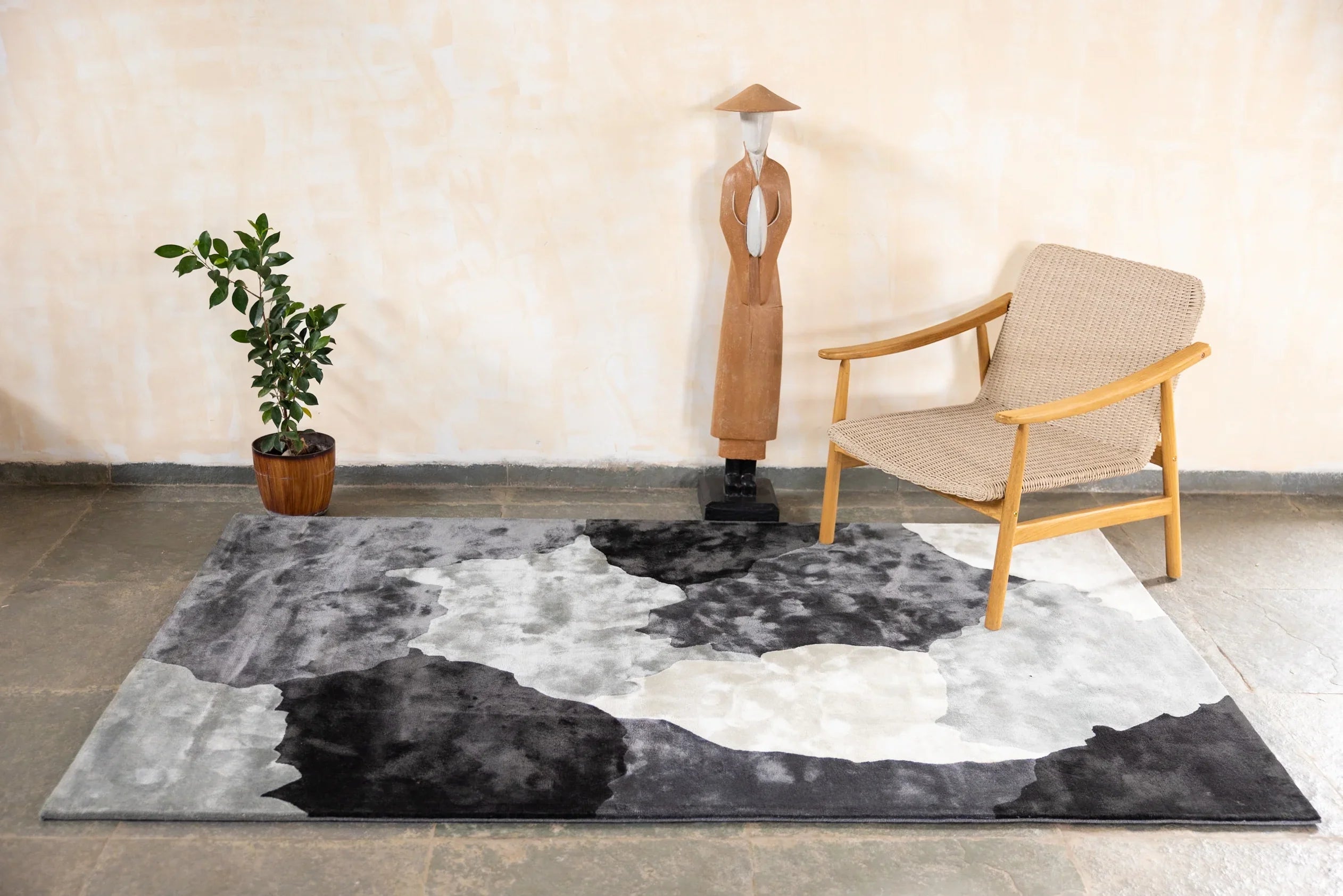 Malta Lounge Chair | Luxury Teakwood & Rattan Arm Chair for Living Room